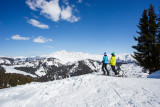 Ski face au Mont Blanc aux Saisies