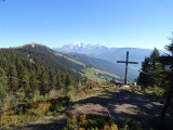 Croix de coste et vue sur le Mont Blanc