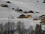 Vue du chalet et hors piste depuis la station des Saisies.