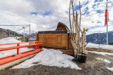 sauna jacuzzi avec vue sur la montagne