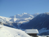 Depuis la terrasse, vue sur le Mont Blanc