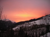 Coucher de soleil sur le village