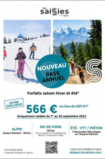 Forfait ski alpin, ski de fond, VTT et piétons