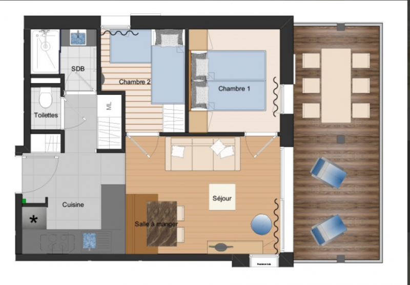Plan - © RESIDENCE DES ARMAILLIS - Appt 3 pièces_Les Saisies Plan