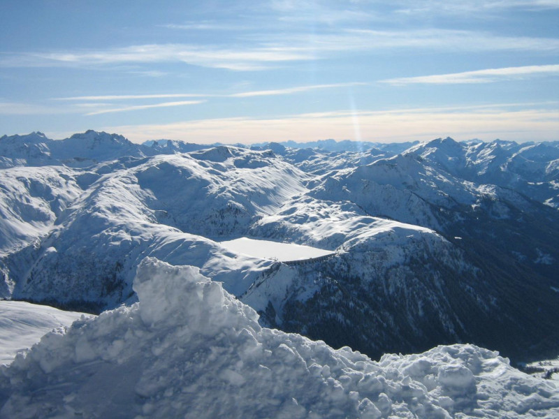 Barrage de la Girotte vue de l'aiguille Croche( col du Joly)