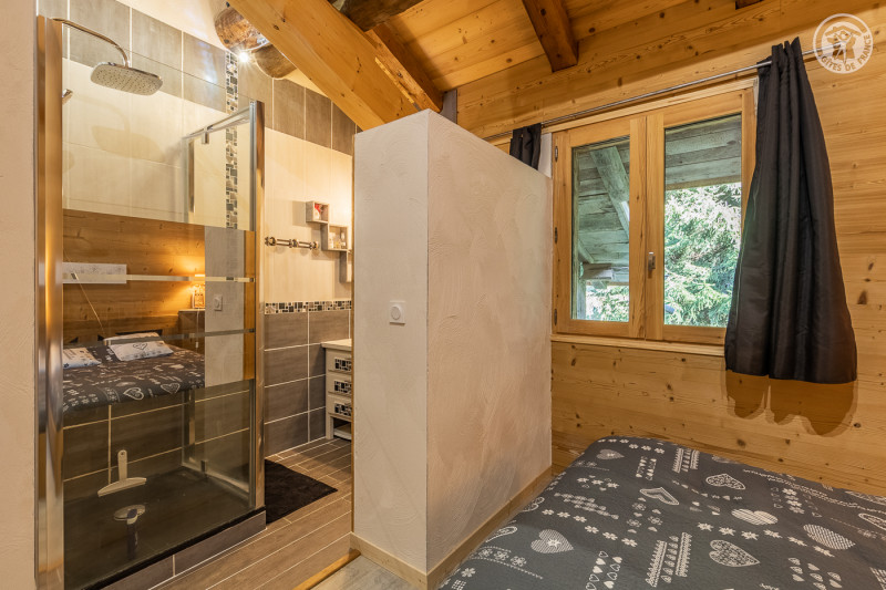 Salle d'eau dans la chambre edelweiss douche, toilette et lavabo