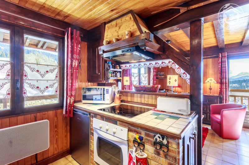 Cuisine : côté cuisson avec 2 fours, hotte aspirante et plaque d'induction 4 feux