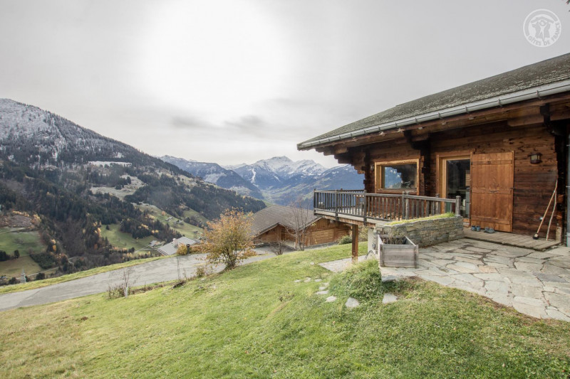 Terrasse orientée à l'est avec vue sur le Mont-Blanc